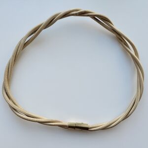 Gucci Vintage Cream Leather Twisted Waist Belt XS